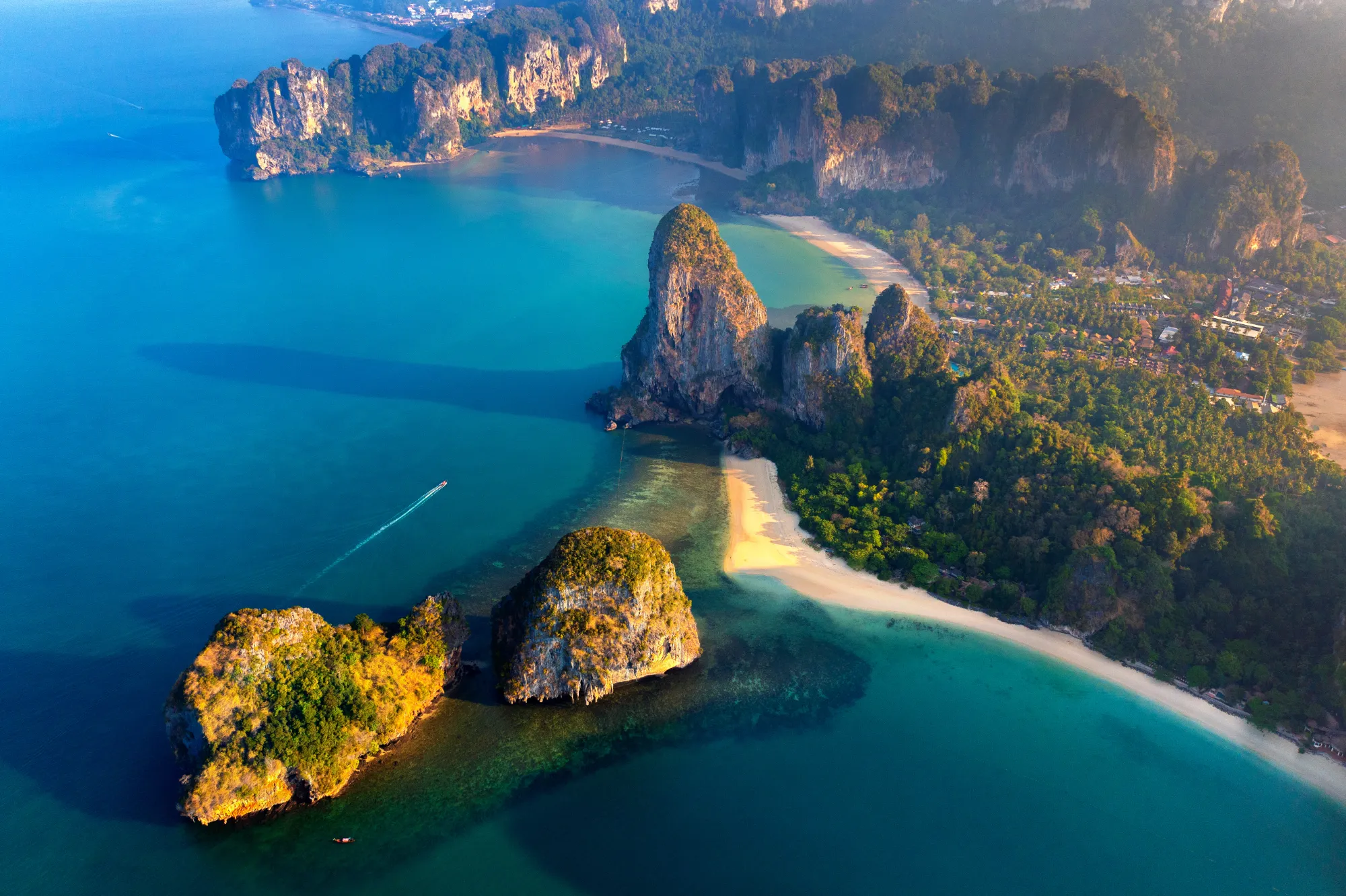 Aerial view railay beach krabi thailand